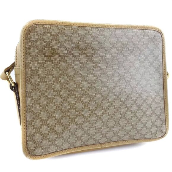 CELINE Macadam Shoulder Bag Brown PVC Women - Picture 2 of 12